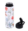 Double Cap Sports Water Bottle With White & Red Floral Print