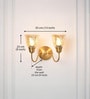 Double Curve Wall Lamp Antique Brass Finish with Cup Crackled Glass Golden Luster