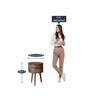 Double Solid Wood End Table in Rustic Brown Finish