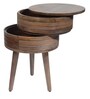 Double Solid Wood End Table in Rustic Brown Finish