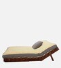 Double Futon in Mustard Wave Pattern Colour with Mattress