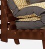 Double Futon in Mustard Wave Pattern Colour with Mattress