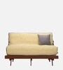 Double Futon in Mustard Wave Pattern Colour with Mattress