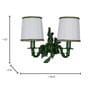 Double Green Grapevine Wall Sconce with Pleated Shades