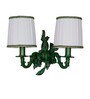 Double Green Grapevine Wall Sconce with Pleated Shades