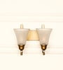 Double J Brass Antique Finish Wall Lamp  with Frosted Hammered Glass Shade