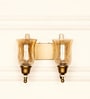 Double J Brass Antique Finish Wall Lamp with Chimney Crackled Glass Golden Luster Shade