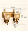 Double J Brass Antique Finish Wall Lamp with Cup Crackled Glass Golden Luster Shade