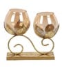 Double Lotus Glass Tealight Holder