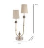 Double Shaded Unique Design Decorative Lamp With Beige & Gold Fabric Shade And Silver Base