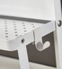 White Carbon Steel Double Shelf Magnetic Storage Rack