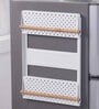 White Carbon Steel Double Shelf Magnetic Storage Rack