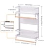 White Carbon Steel Double Shelf Magnetic Storage Rack