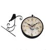 Double Side Antique Black Metal Railway Clock