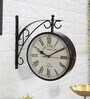 Double Side Victoria Black Metal Railway Clock