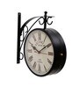 Double Side Victoria Black Metal Railway Clock