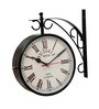 Double Side Victoria Black Metal Railway Clock