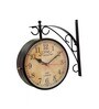 Double Side Victoria Black Metal Railway Clock