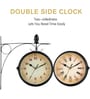 Double Sided Black Metal Wall Clock