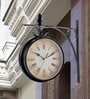 Double Sided Black Metal Wall Clock