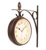 Double Sided Black Metal Wall Clock