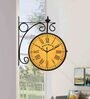 Double Sided Vintage Multicolour Metal Station Clock