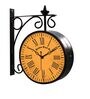 Double Sided Vintage Multicolour Metal Station Clock