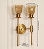 Double Spacer Wall Light Antique Brass Finish with Cup Crackled Glass Golden Luster
