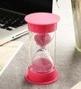 Double Tube 5 Minutes Pink Sand Timer Showpiece