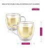 Pack of 2 Double Wall Glasses Espresso Cups with Handle