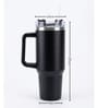 Double Wall Stainless Steel Black Tumbler Mug with Handle & Lid