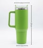 Double Wall Stainless Steel Green Tumbler Mug with Handle & Lid