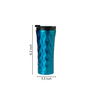 Double-Walled 500ml Blue Stainless Steel Sipper with Flip Lid