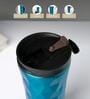 Double-Walled 500ml Blue Stainless Steel Sipper with Flip Lid
