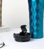 Double-Walled 500ml Blue Stainless Steel Sipper with Flip Lid