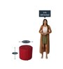 Douglas Leatherette Pouffe in Red Colour