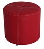 Douglas Leatherette Pouffe in Red Colour