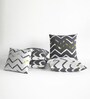 Dove & White Microfiber Abstract 16X16 Inches Cushion Covers Set Of 5