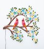 Doves and Dogwood branches Multicolour Handmade Metal Wall Art