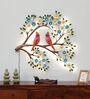 Doves and Dogwood branches Multicolour Handmade Metal Wall Art