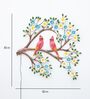 Doves and Dogwood branches Multicolour Handmade Metal Wall Art