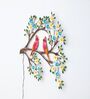 Doves and Dogwood branches Multicolour Handmade Metal Wall Art