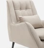 Dowdle Velvet Lounge Chair In Beige Colour
