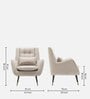 Dowdle Velvet Lounge Chair In Beige Colour
