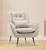 Dowdle Velvet Lounge Chair In Beige Colour