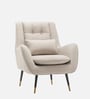 Dowdle Velvet Lounge Chair In Beige Colour
