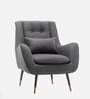 Dowdle Velvet Lounge Chair In Grey Colour