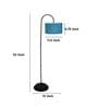 Downlighter Modern Black Iron Base Floor Lamps Aqua Satin Shade