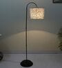 Downlighter Modern Black Iron Base Floor Lamps Leopard Print Satin Shade