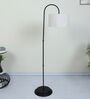Downlighter Modern Black Iron Base Floor Lamps Off  Cotton Shade